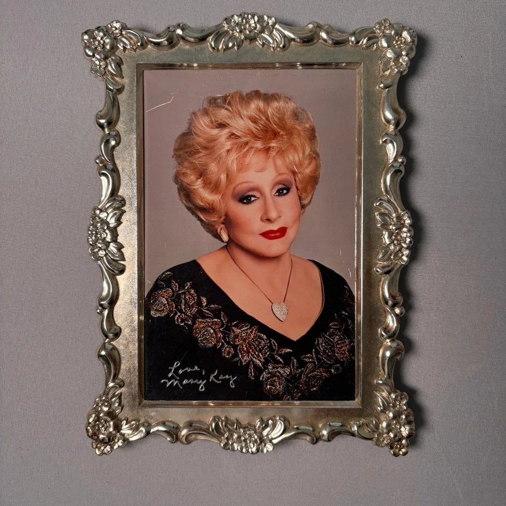 Oneida Ltd Silver Plated Ornate Floral Picture Frame Mary Kay Ash Portrait Japan